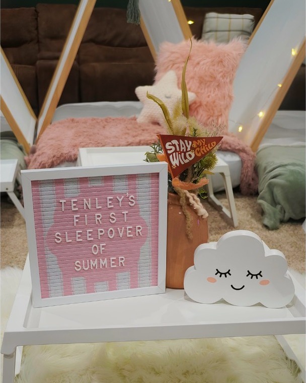 Personalized sleepover party sign